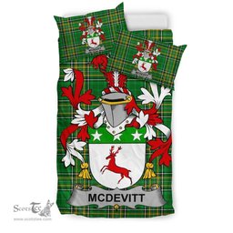 Irish McDevitt Coat of Arms Family Crest Ireland Bedding Set Irish National Tartan Irish County Bedding Set Duvet Covers