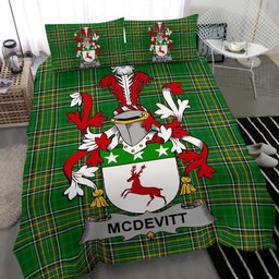 Irish McDevitt Coat of Arms Family Crest Ireland Bedding Set Irish National Tartan Irish County Bedding Set Duvet Covers
