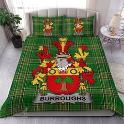 Irish Burroughs Coat of Arms Family Crest Ireland Bedding Set Irish National Tartan Irish County Bedding Set Duvet Covers