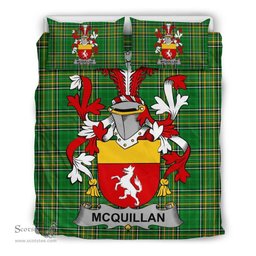 Irish Quillan or McQuillan Coat of Arms Family Crest Ireland Bedding Set Irish National Tartan Irish County Bedding Set Duvet Covers