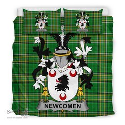 Irish Newcomen or Newcombe Coat of Arms Family Crest Ireland Bedding Set Irish National Tartan Irish County Bedding Set Duvet Covers