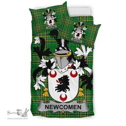 Irish Newcomen or Newcombe Coat of Arms Family Crest Ireland Bedding Set Irish National Tartan Irish County Bedding Set Duvet Covers