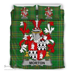 Irish Morton Coat of Arms Family Crest Ireland Bedding Set Irish National Tartan Irish County Bedding Set Duvet Covers