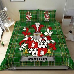 Irish Morton Coat of Arms Family Crest Ireland Bedding Set Irish National Tartan Irish County Bedding Set Duvet Covers