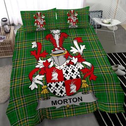 Irish Morton Coat of Arms Family Crest Ireland Bedding Set Irish National Tartan Irish County Bedding Set Duvet Covers