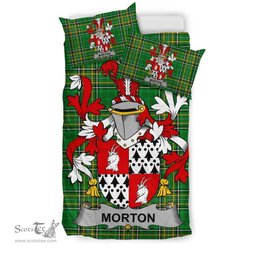 Irish Morton Coat of Arms Family Crest Ireland Bedding Set Irish National Tartan Irish County Bedding Set Duvet Covers