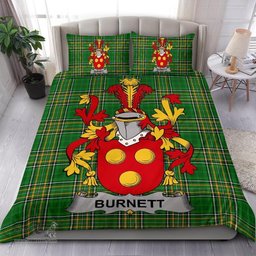 Irish Burnett Coat of Arms Family Crest Ireland Bedding Set Irish National Tartan Irish County Bedding Set Duvet Covers