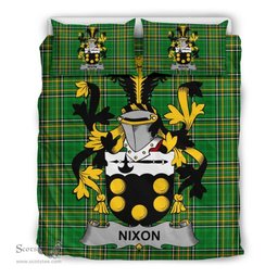 Irish Nixon Coat of Arms Family Crest Ireland Bedding Set Irish National Tartan Irish County Bedding Set Duvet Covers