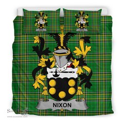Irish Nixon Coat of Arms Family Crest Ireland Bedding Set Irish National Tartan Irish County Bedding Set Duvet Covers