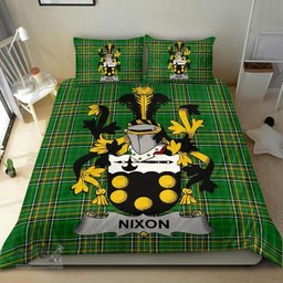 Irish Nixon Coat of Arms Family Crest Ireland Bedding Set Irish National Tartan Irish County Bedding Set Duvet Covers