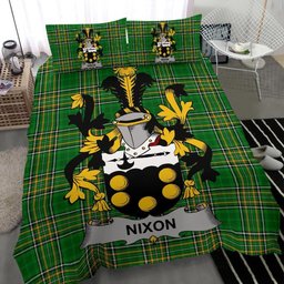 Irish Nixon Coat of Arms Family Crest Ireland Bedding Set Irish National Tartan Irish County Bedding Set Duvet Covers