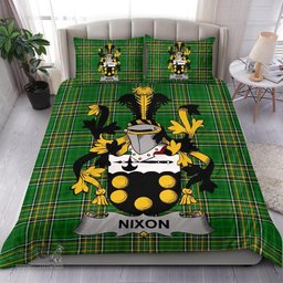 Irish Nixon Coat of Arms Family Crest Ireland Bedding Set Irish National Tartan Irish County Bedding Set Duvet Covers