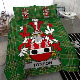 Irish Tonson Coat of Arms Family Crest Ireland Bedding Set Irish National Tartan Irish County Bedding Set Duvet Covers