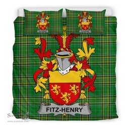 Irish Fitz-Henry Coat of Arms Family Crest Ireland Bedding Set Irish National Tartan Irish County Bedding Set Duvet Covers
