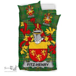 Irish Fitz-Henry Coat of Arms Family Crest Ireland Bedding Set Irish National Tartan Irish County Bedding Set Duvet Covers