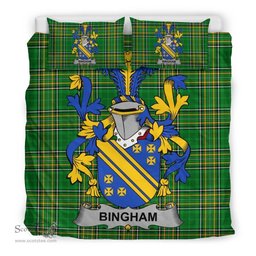 Irish Bingham Coat of Arms Family Crest Ireland Bedding Set Irish National Tartan Irish County Bedding Set Duvet Covers