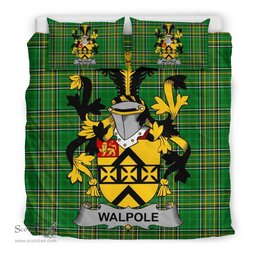 Irish Walpole Coat of Arms Family Crest Ireland Bedding Set Irish National Tartan Irish County Bedding Set Duvet Covers