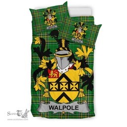 Irish Walpole Coat of Arms Family Crest Ireland Bedding Set Irish National Tartan Irish County Bedding Set Duvet Covers