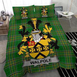Irish Walpole Coat of Arms Family Crest Ireland Bedding Set Irish National Tartan Irish County Bedding Set Duvet Covers