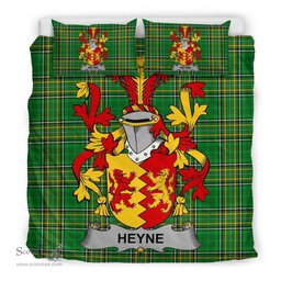 Irish Heyne or O'Heyne Coat of Arms Family Crest Ireland Bedding Set Irish National Tartan Irish County Bedding Set Duvet Covers