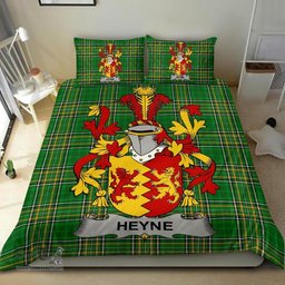 Irish Heyne or O'Heyne Coat of Arms Family Crest Ireland Bedding Set Irish National Tartan Irish County Bedding Set Duvet Covers
