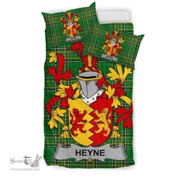 Irish Heyne or O'Heyne Coat of Arms Family Crest Ireland Bedding Set Irish National Tartan Irish County Bedding Set Duvet Covers