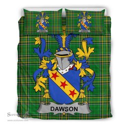 Irish Dawson Coat of Arms Family Crest Ireland Bedding Set Irish National Tartan Irish County Bedding Set Duvet Covers