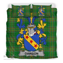 Irish Dawson Coat of Arms Family Crest Ireland Bedding Set Irish National Tartan Irish County Bedding Set Duvet Covers