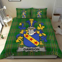Irish Dawson Coat of Arms Family Crest Ireland Bedding Set Irish National Tartan Irish County Bedding Set Duvet Covers