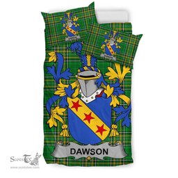 Irish Dawson Coat of Arms Family Crest Ireland Bedding Set Irish National Tartan Irish County Bedding Set Duvet Covers
