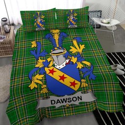 Irish Dawson Coat of Arms Family Crest Ireland Bedding Set Irish National Tartan Irish County Bedding Set Duvet Covers