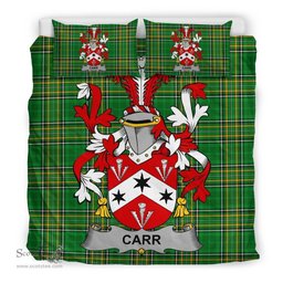 Irish Carr Coat of Arms Family Crest Ireland Bedding Set Irish National Tartan Irish County Bedding Set Duvet Covers