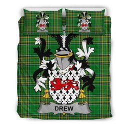 Irish Drew Coat of Arms Family Crest Ireland Bedding Set Irish National Tartan Irish County Bedding Set Duvet Covers