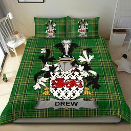 Irish Drew Coat of Arms Family Crest Ireland Bedding Set Irish National Tartan Irish County Bedding Set Duvet Covers
