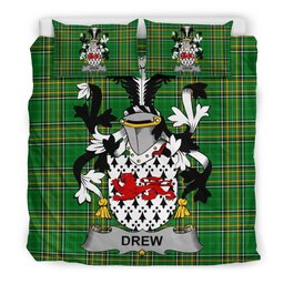 Irish Drew Coat of Arms Family Crest Ireland Bedding Set Irish National Tartan Irish County Bedding Set Duvet Covers