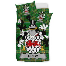 Irish Drew Coat of Arms Family Crest Ireland Bedding Set Irish National Tartan Irish County Bedding Set Duvet Covers