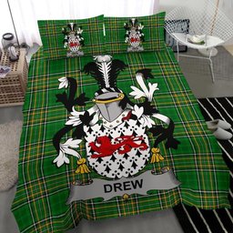 Irish Drew Coat of Arms Family Crest Ireland Bedding Set Irish National Tartan Irish County Bedding Set Duvet Covers