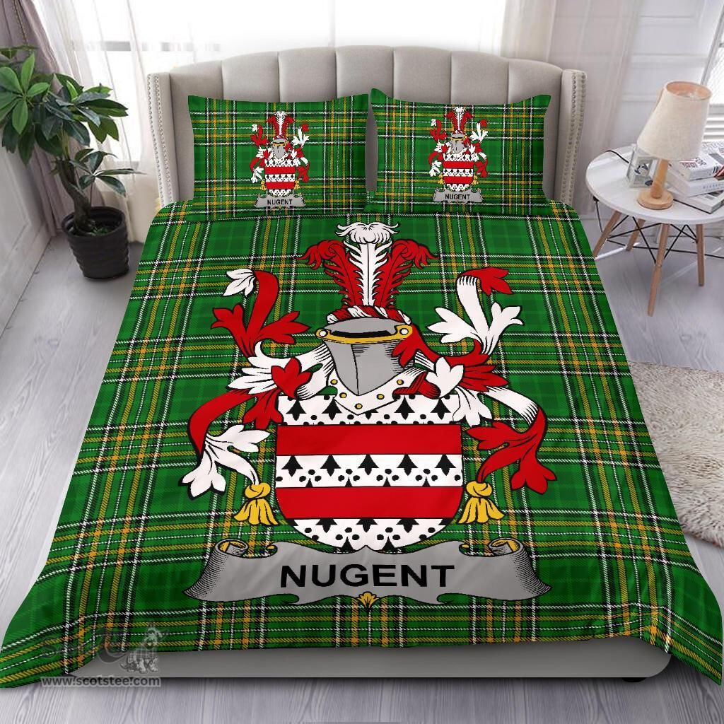 Irish Nugent Coat of Arms Family Crest Ireland Bedding Set Irish National Tartan Irish County Bedding Set Duvet Covers
