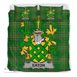 Irish Eaton Coat of Arms Family Crest Ireland Bedding Set Irish National Tartan Irish County Bedding Set Duvet Covers