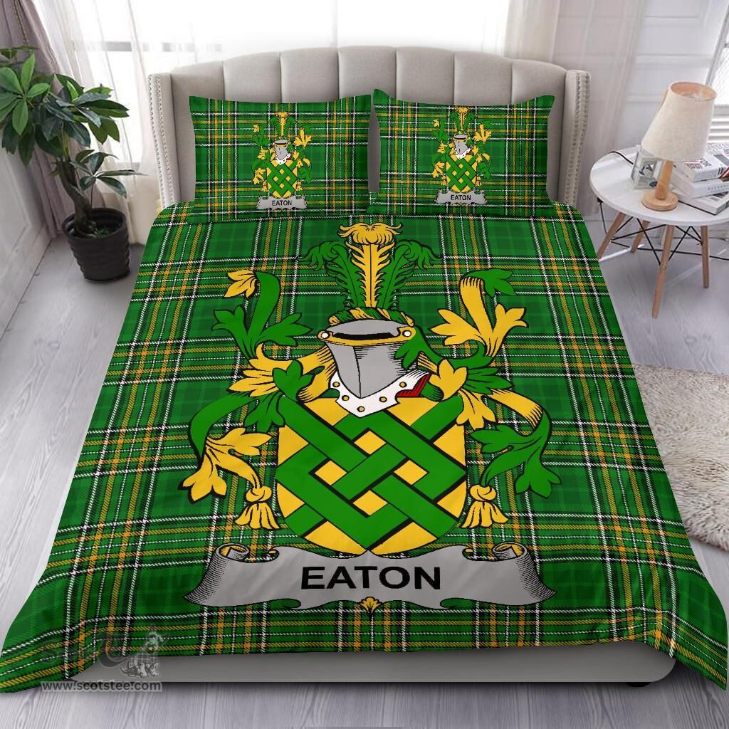 Irish Eaton Coat of Arms Family Crest Ireland Bedding Set Irish National Tartan Irish County Bedding Set Duvet Covers