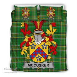 Irish McCusker or Cosker Coat of Arms Family Crest Ireland Bedding Set Irish National Tartan Irish County Bedding Set Duvet Covers