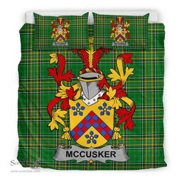 Irish McCusker or Cosker Coat of Arms Family Crest Ireland Bedding Set Irish National Tartan Irish County Bedding Set Duvet Covers