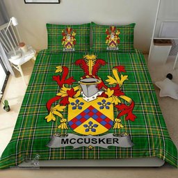 Irish McCusker or Cosker Coat of Arms Family Crest Ireland Bedding Set Irish National Tartan Irish County Bedding Set Duvet Covers