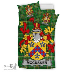 Irish McCusker or Cosker Coat of Arms Family Crest Ireland Bedding Set Irish National Tartan Irish County Bedding Set Duvet Covers
