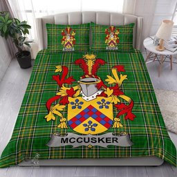 Irish McCusker or Cosker Coat of Arms Family Crest Ireland Bedding Set Irish National Tartan Irish County Bedding Set Duvet Covers