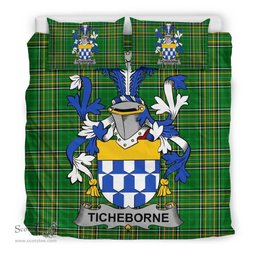 Irish Ticheborne Coat of Arms Family Crest Ireland Bedding Set Irish National Tartan Irish County Bedding Set Duvet Covers