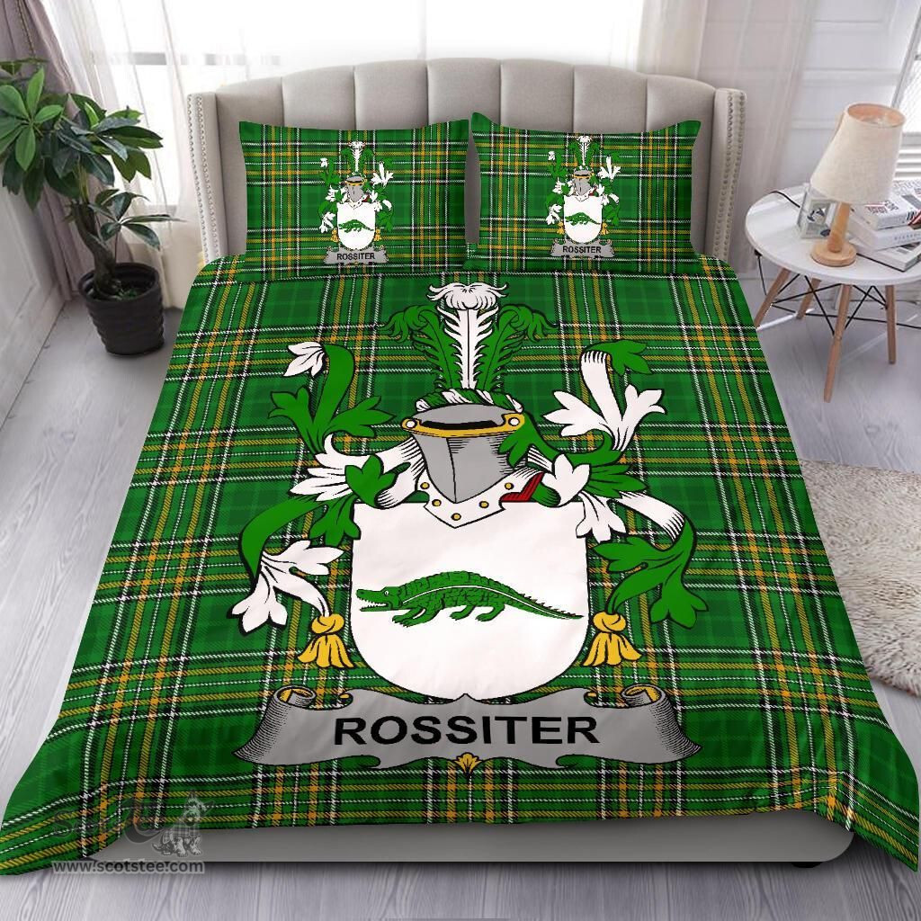 Irish Rossiter Coat of Arms Family Crest Ireland Bedding Set Irish National Tartan Irish County Bedding Set Duvet Covers