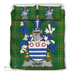 Irish Gray Coat of Arms Family Crest Ireland Bedding Set Irish National Tartan Irish County Bedding Set Duvet Covers
