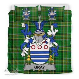 Irish Gray Coat of Arms Family Crest Ireland Bedding Set Irish National Tartan Irish County Bedding Set Duvet Covers