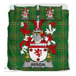 Irish Bergin or O'Bergin Coat of Arms Family Crest Ireland Bedding Set Irish National Tartan Irish County Bedding Set Duvet Covers